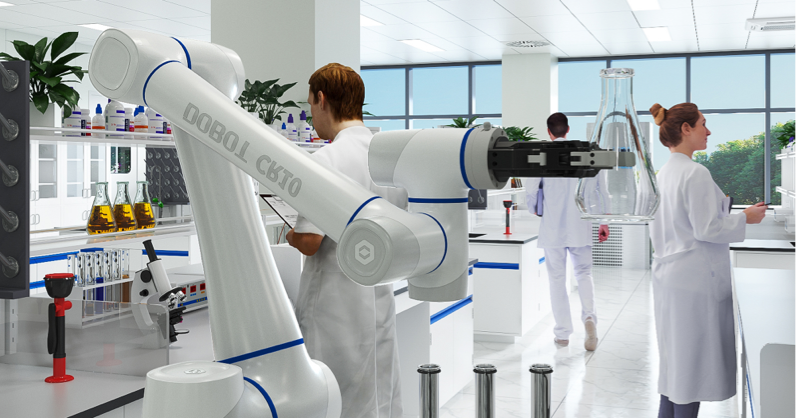 越疆科技,越疆,越疆機器人,越疆官網(wǎng),dobot,協(xié)作機器人,越疆協(xié)作機器人,協(xié)作機械臂,協(xié)作機械手,自動化機械臂,協(xié)作機器人品牌,協(xié)作機器人制造商,協(xié)作機器人研發(fā),具身智能機器人,協(xié)作機器人,科研行業(yè)應(yīng)用,樣本收集,樣本運輸,離心處理,化學(xué)處理,樣本歸檔,運行效益,安全功能,可靠性認(rèn)證,化學(xué)物品取樣,裝填,重復(fù)定位精度,減少實驗傷害,減輕負(fù)擔(dān)、安全可靠