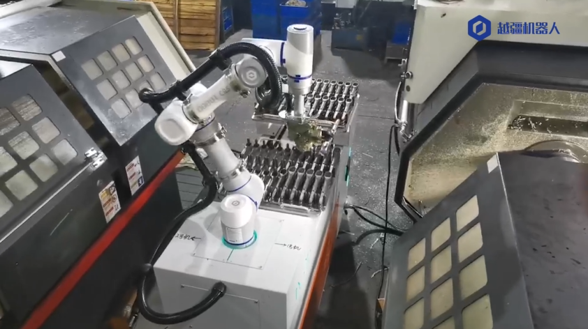 越疆機器人,越疆機器人應用案例,焊接機器人,裝配機器人,越疆協作機器人、液壓管接頭機加工上下料